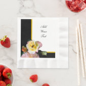 Bee op roze gele rozenbloemen servet (Insitu)