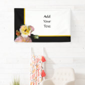 Bee op roze gele rozenbloemen spandoek (Insitu)