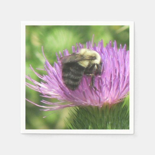 Bee op Thistle Napkin Servetten (Voorkant)