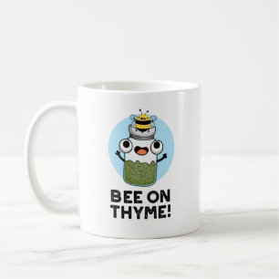 Bee op Thyme Funny Herb Insect Pun Koffiemok