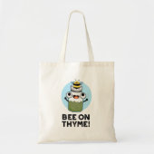 Bee op Thyme Funny Herb Insect Pun Tote Bag (Voorkant)