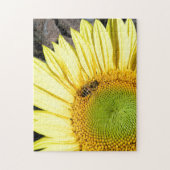 Bee op zonnebloem Sluiten Foto Legpuzzel (Verticaal)