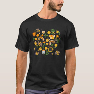 Bee Outfit Idee voor vrouwen met bloemen Heart & B T-shirt
