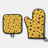 Bee Oven Mitt & Pot Holder Set – Schattigee bijenk (Voorkant)