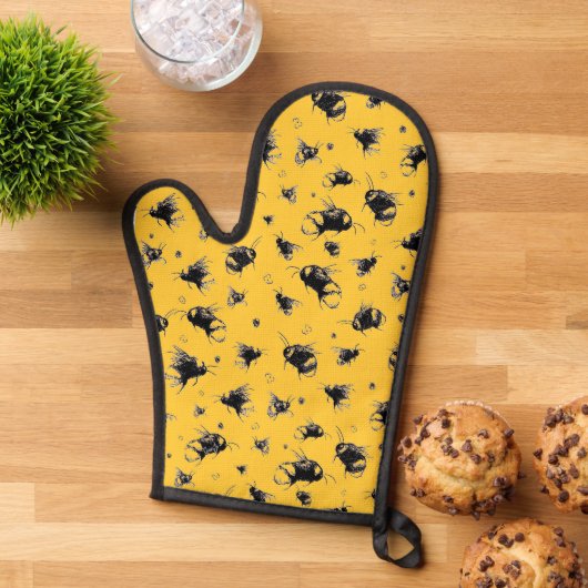 Bee Oven Mitt - Schattigee Bee Keukenhandschoen vo Ovenwant (Top down)