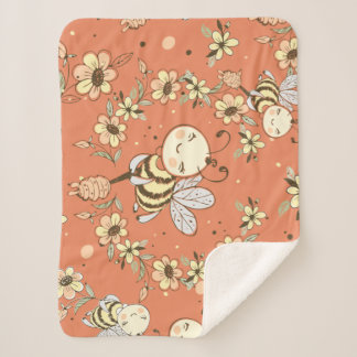 Bee Painting Sherpa Deken