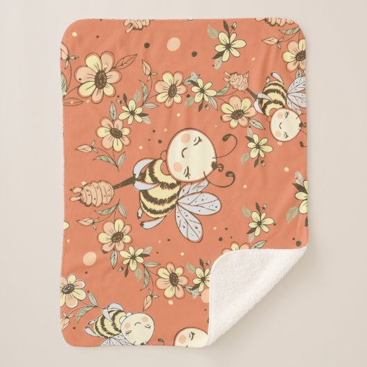 Bee Painting Sherpa Deken (Voorkant)