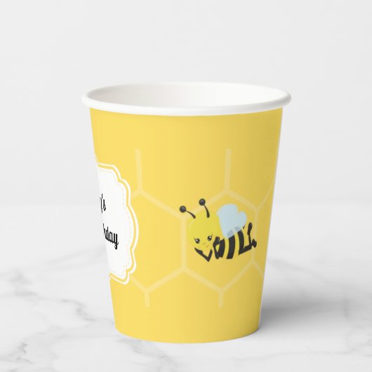 Bee Party gepersonaliseerd Papieren Bekers (Achterkant)