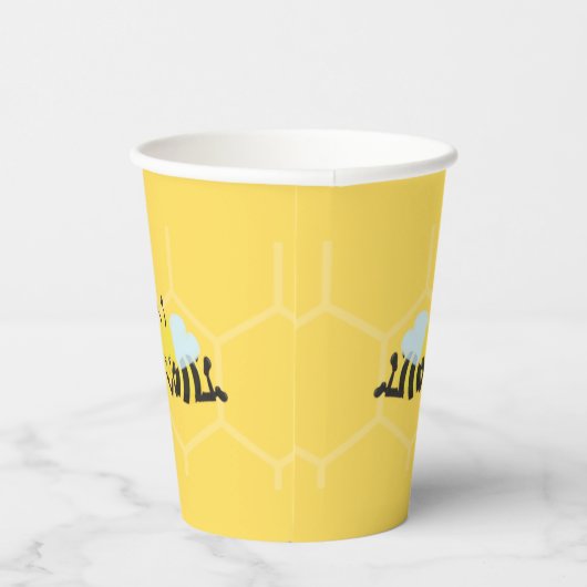 Bee Party gepersonaliseerd Papieren Bekers (Rechts)