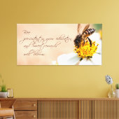 Bee persistent in Education and Bloom Quote Photo Canvas Afdruk (Insitu (Woonkamer))