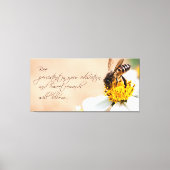 Bee persistent in Education and Bloom Quote Photo Canvas Afdruk (Voorkant)