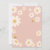 Bee Pink Daisy Retro Mama naar Bee Baby shower Kaart (Achterkant)