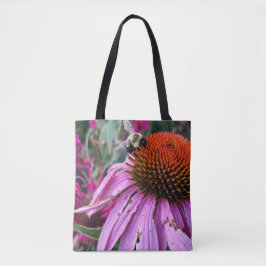 Bee & Pink Flower Tote Tote Bag