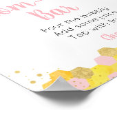 Bee Pink Gold Floral Baby shower Mimosa Bar Poster (Hoek)