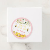Bee Pink Gold Floral Birthday Hartelijk dank Bedankjes Labels (In situ)
