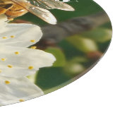 Bee & Plum Blossoms: Macro Art Glass Board Snijplank (Hoek)