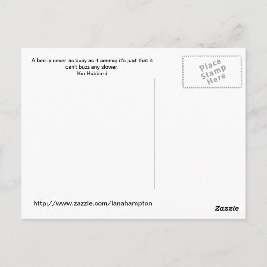 Bee Poscard Briefkaart (Achterkant)
