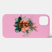 Bee Positive Floral Vibes Trekkoord Bag Case-Mate iPhone Case (Achterkant (horizontaal))