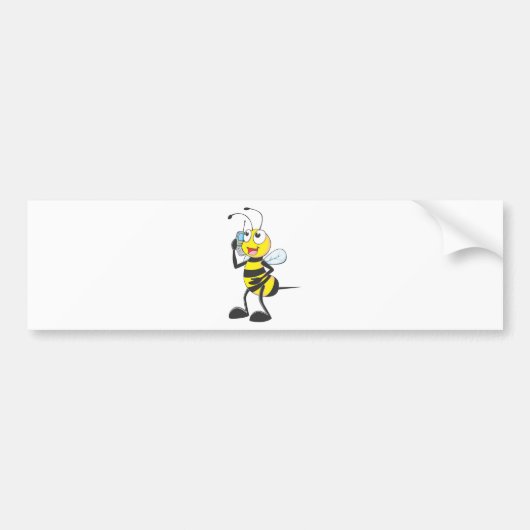 Bee praat telefonisch - Iemand bellen Bumpersticker (Voorkant)