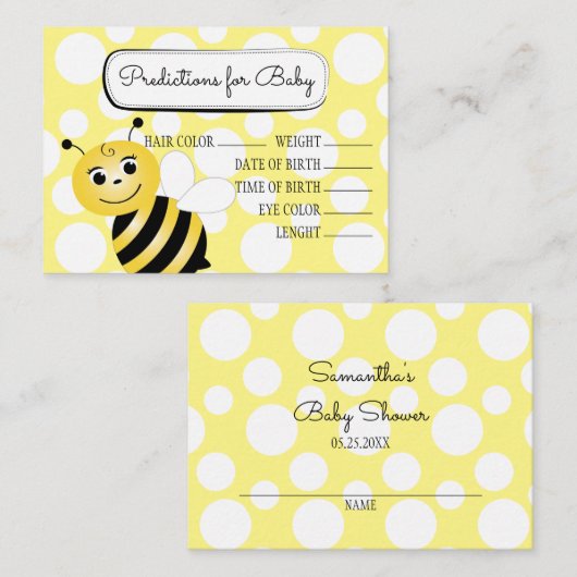 Bee Predication Card Informatiekaartje (Voorkant / Achterkant)