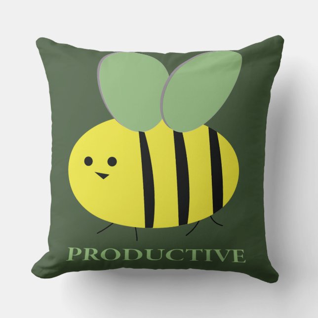 Bee Productive, Green Kussen (Voorkant)