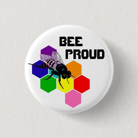 Bee Proud - biseksuele vlag Ronde Button 3,2 Cm (Voorkant)