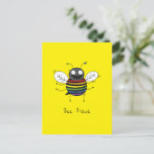 Bee Proud Gay Pride LGBTQ Bee Briefkaart (Staand voorkant)