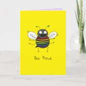 Bee Proud Gay Pride LGBTQ Bee Kaart (Voorkant)