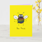 Bee Proud Gay Pride LGBTQ Bee Kaart (Gele Bloem)
