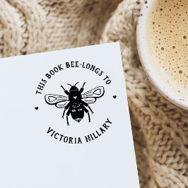 Bee Pun Boek Stamp Zelfinktende Stempel