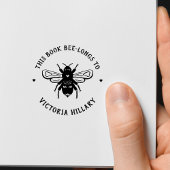 Bee Pun Book Stamp Rubberstempel