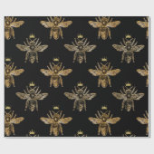 Bee Queen Honey Black Bronze  Crown Cadeaupapier (Vlak)