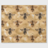 Bee Queen Honey Bronze houden  Kroon vast Cadeaupapier (Vlak)
