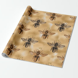 Bee Queen Honey Bronze houden  Kroon vast Cadeaupapier