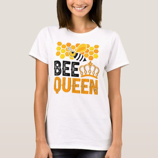 Bee Queen Honeycomb Crown T-shirt (Voorkant)