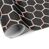 Bee Queen Roos Black Copper Honeycomb Honeymoon Cadeaupapier (Rol Hoek)