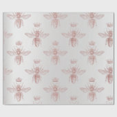 Bee Queen Roos Gray Blush Honey Bridal Honeymoon Cadeaupapier (Vlak)