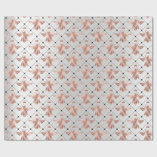 Bee Queen Roos Grey Blush Honey Grill Honeymoon Cadeaupapier (Vlak)