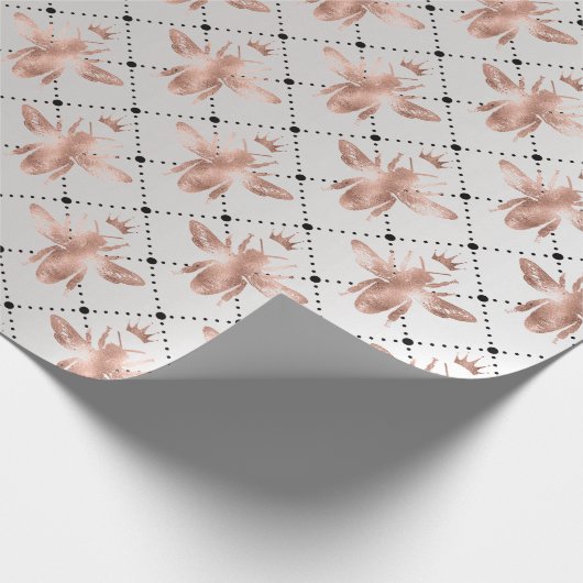 Bee Queen Roos Grey Blush Honey Grill Honeymoon Cadeaupapier (Hoek)