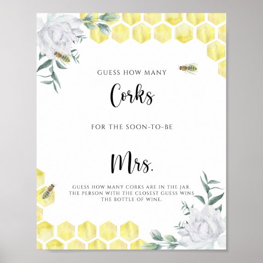 Bee - raad eens hoeveel kurken poster (Voorkant)