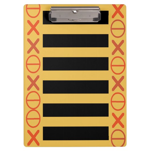 Bee Red Code Strings Zwart Strepen op elke kleur Klembord (Voorkant)