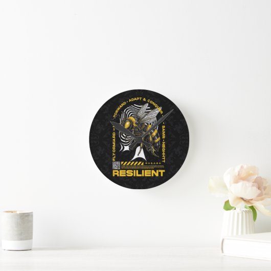 Bee Resilient – Motivational Bee Positivity Design Ronde Klok (Huis)