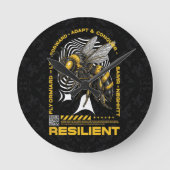 Bee Resilient – Motivational Bee Positivity Design Ronde Klok (Voorkant)