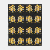 Bee Reversed Black Print Fleece Deken (Voorkant)