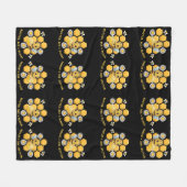 Bee Reversed Black Print Fleece Deken (Voorkant (Horizontaal))