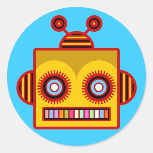 Bee Robot Fun Sticker (Voorkant)