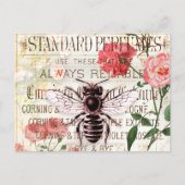 Bee Rose Bouquet Ephemera Briefkaart (Voorkant)