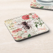  Bee Rose Bouquet Ephemera ontkoppeling Bier Onderzetter (Linkerzijde)