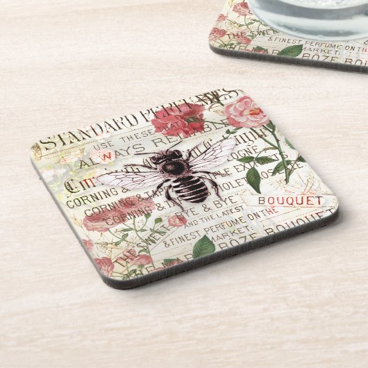  Bee Rose Bouquet Ephemera ontkoppeling Bier Onderzetter (Linkerzijde)