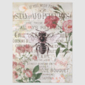  Bee Rose Bouquet Ephemera ontkoppeling Tissuepapier (Voorkant)